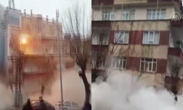 Depremde hasar gördü... Böyle yıkıldı!